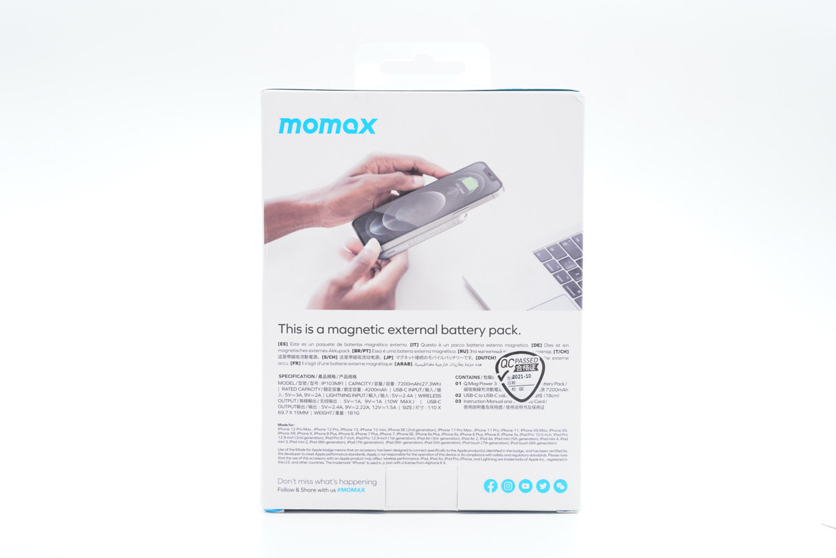拆解报告：MOMAX摩米士7200mAh磁吸无线充电移动电源IP103MFI-充电头网