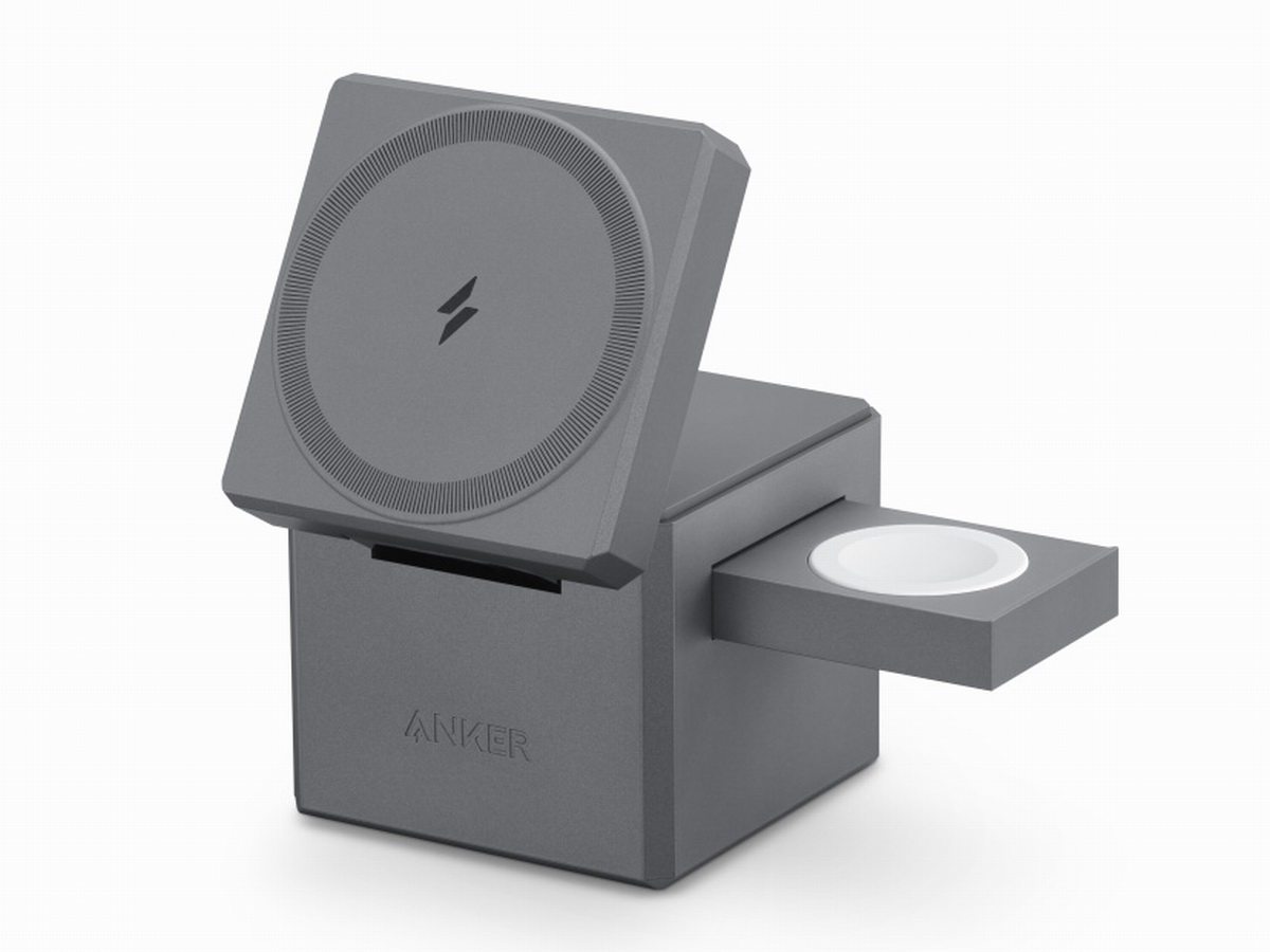 苹果认证的全家桶！ANKER 3合1 MagSafe Cube无线充电器上架苹果官方商城-充电头网