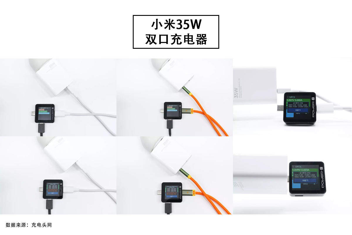 多个USB-A端口，功率上涨2W，小米33W、双口35W充电器性能对比测试-充电头网