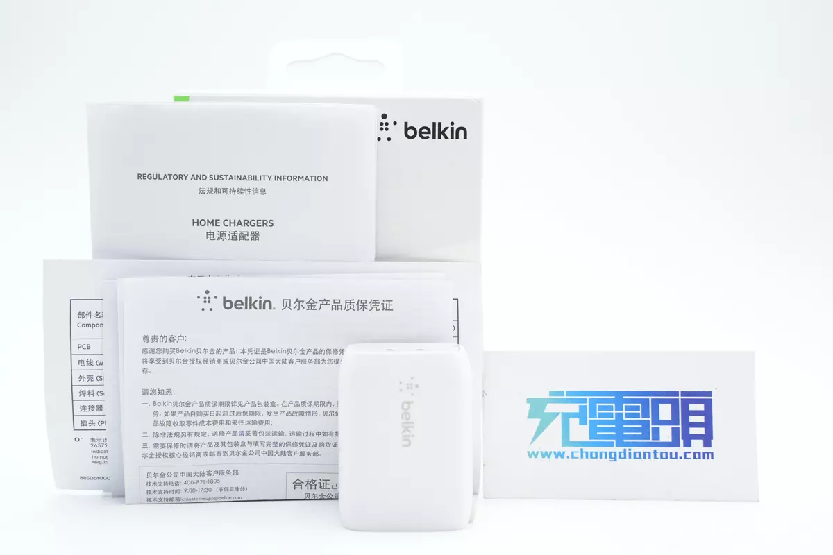 拆解报告：belkin贝尔金65W双USB-C口氮化镓充电器WCH013yz-充电头网