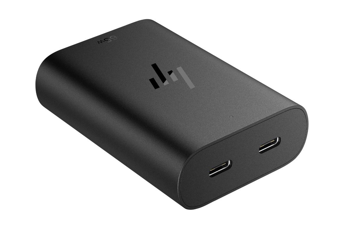 HP推出65W双USB-C氮化镓充电器，手机与笔记本共用一个充电器-充电头网