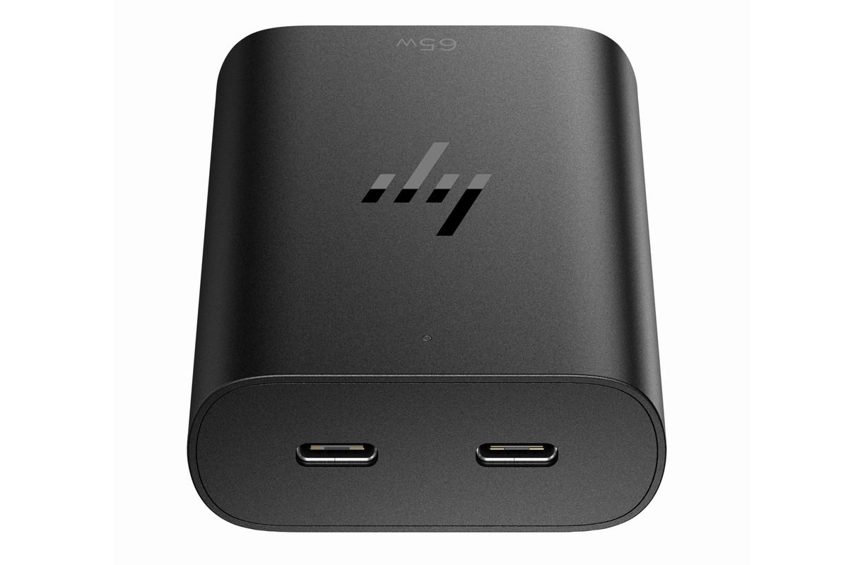 HP推出65W双USB-C氮化镓充电器，手机与笔记本共用一个充电器-充电头网
