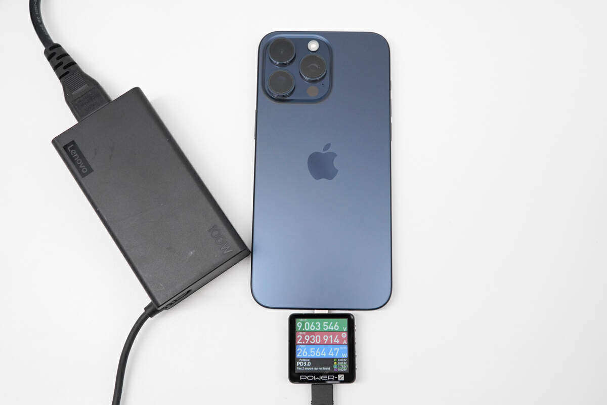 如何用笔记本电脑充电器给 iPhone15 Pro Max充电-充电头网