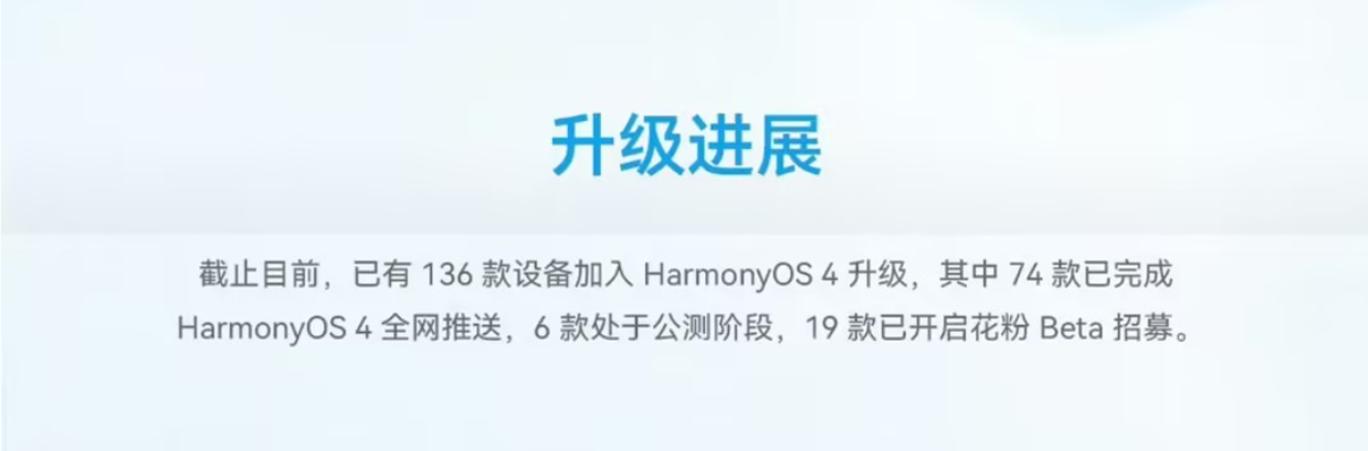 华为鸿蒙OS 4百机升级计划，共136款设备加入 HarmonyOS4升级-充电头网
